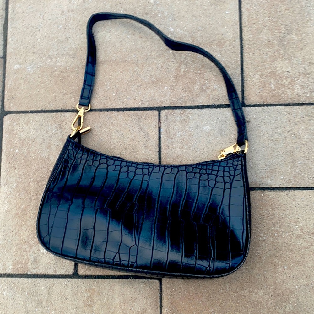 Black SHEIN bag snake patterned leather